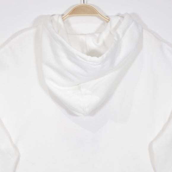 Levi's Women's Raw edge Hem Graphic Cropped Fleece Pullover Hoodie White Size M - Picture 5 of 9